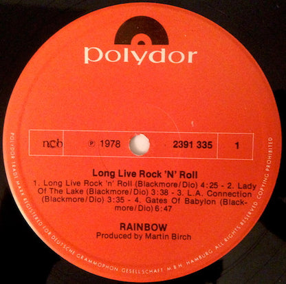 Rainbow : Long Live Rock 'N' Roll (LP, Album, Gat)