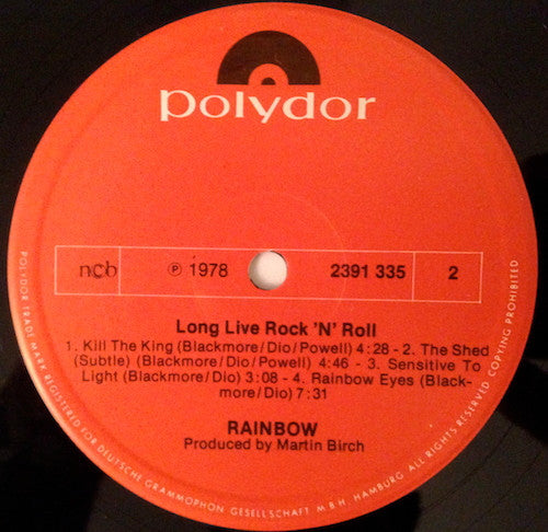 Rainbow : Long Live Rock 'N' Roll (LP, Album, Gat)