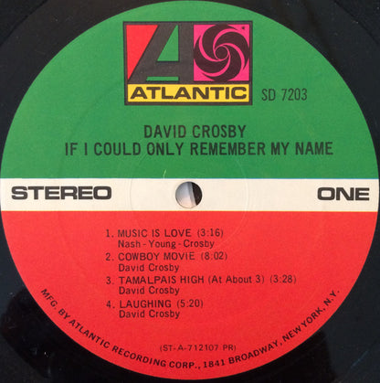 David Crosby : If I Could Only Remember My Name (LP, Album, PR )