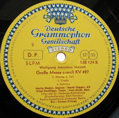 Wolfgang Amadeus Mozart ‧ Maria Stader ‧ Hertha Töpper ‧ Ernst Haefliger ‧ Ivan Sardi ‧ Dirigent: Ferenc Fricsay : Grosse Messe In C-moll ‧ Mass In C Minor, K. 427 (LP)