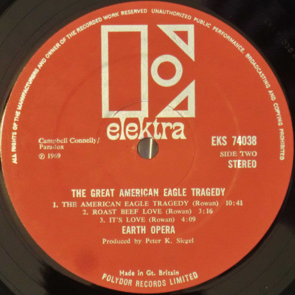 Earth Opera : The Great American Eagle Tragedy (LP, Album)