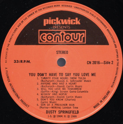 Dusty Springfield : You Don't Have To Say You Love Me (LP, Comp)