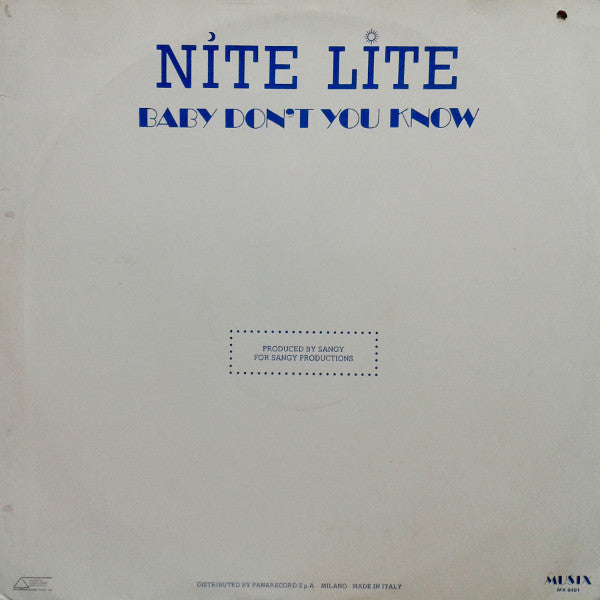 Nite Lite : Baby Don't You Know (12")