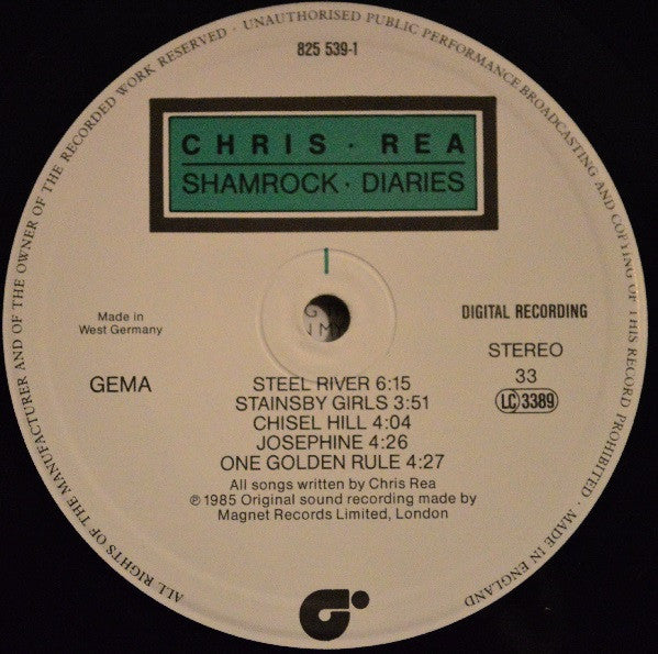 Chris Rea : Shamrock Diaries (LP, Album)