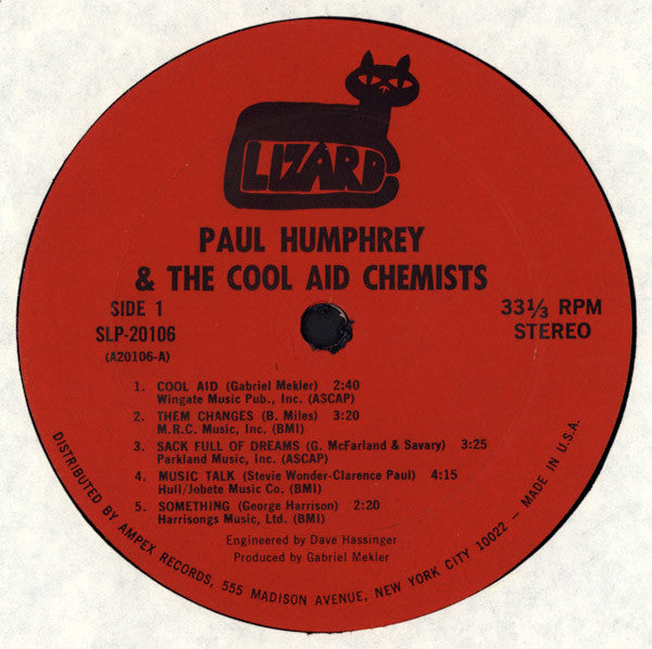 Paul Humphrey & His Cool Aid Chemists : Paul Humphrey And The Cool-Aid Chemists (LP, Album, ARP)