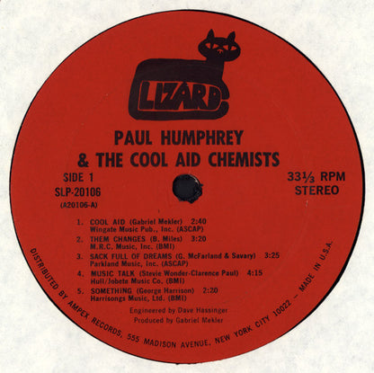 Paul Humphrey & His Cool Aid Chemists : Paul Humphrey And The Cool-Aid Chemists (LP, Album, ARP)