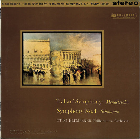 Felix Mendelssohn-Bartholdy, Robert Schumann, Otto Klemperer, Philharmonia Orchestra : "Italian" Symphony / Symphony Nr. 4 (LP, RE)