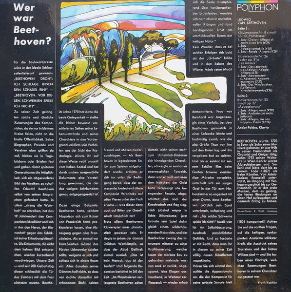 Ludwig Van Beethoven : Les Adieux, Appassionata, Pathétique (LP, Album, RE)