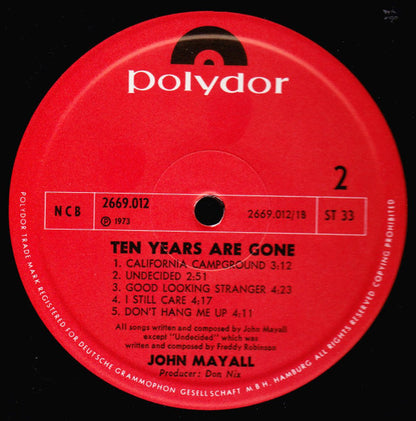 John Mayall : Ten Years Are Gone (2xLP, Album, Gat)