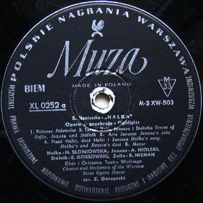 Stanisław Moniuszko, Soliści Teatru Wielkiego W Warszawie, Chór Teatru Wielkiego W Warszawie And Orkiestra Teatru Wielkiego W Warszawie, Zdzisław Górzyński : Halka (LP, Album, Mono)