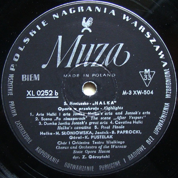 Stanisław Moniuszko, Soliści Teatru Wielkiego W Warszawie, Chór Teatru Wielkiego W Warszawie And Orkiestra Teatru Wielkiego W Warszawie, Zdzisław Górzyński : Halka (LP, Album, Mono)