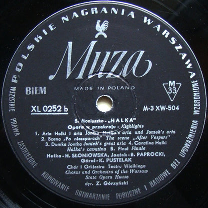 Stanisław Moniuszko, Soliści Teatru Wielkiego W Warszawie, Chór Teatru Wielkiego W Warszawie And Orkiestra Teatru Wielkiego W Warszawie, Zdzisław Górzyński : Halka (LP, Album, Mono)