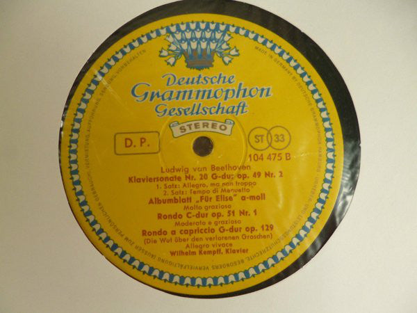 August Wenzinger, Wilhelm Kempff : Aus Klassik Und Barock - Musik Von Beethoven Und Händel (LP)