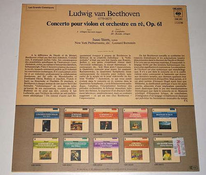 Ludwig van Beethoven, Isaac Stern, New York Philharmonic, Leonard Bernstein : Concerto Pour Violon (LP, RE)