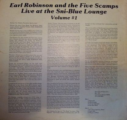 Earl Robinson (8) And The Five Scamps : Live At The Sni-Blue Lounge Volume #1 (LP, Album)