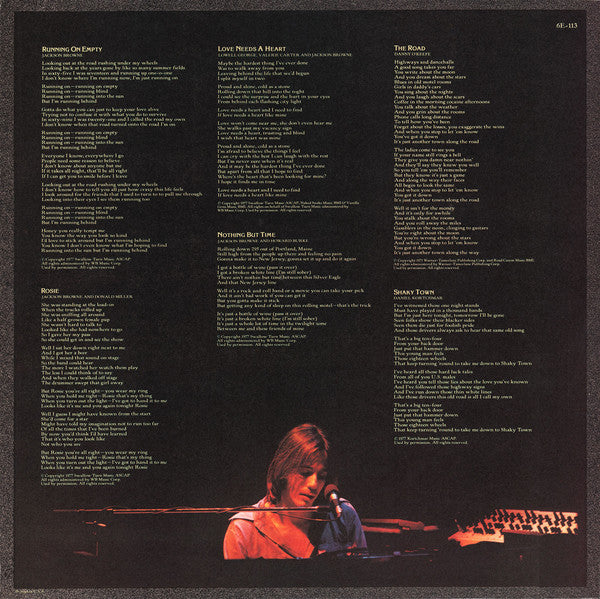Jackson Browne : Running On Empty (LP, Album)