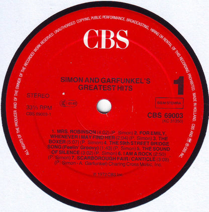 Simon & Garfunkel : Simon And Garfunkel's Greatest Hits (LP, Comp, RE)