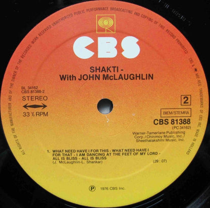 Shakti (2) With John McLaughlin : Shakti With John McLaughlin (LP, Album)