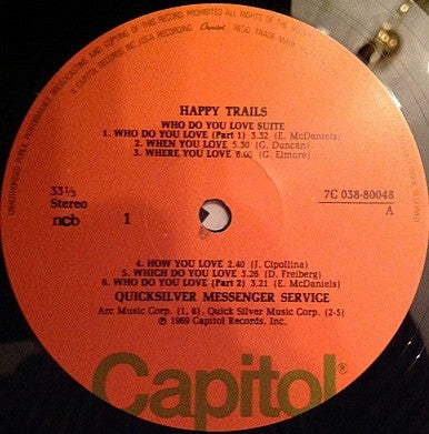 Quicksilver Messenger Service : Happy Trails (LP, Album, RE)
