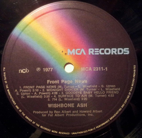 Wishbone Ash : Front Page News (LP, Album, Gat)