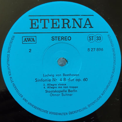 Ludwig van Beethoven, Staatskapelle Berlin, Otmar Suitner : Sinfonie Nr.4  B-Dur Op. 60 (LP)