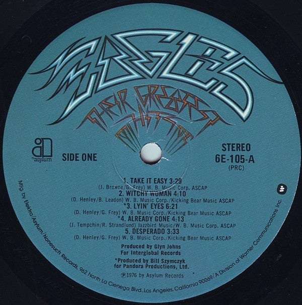 Eagles : Their Greatest Hits 1971-1975 (LP, Album, Comp, Emb)
