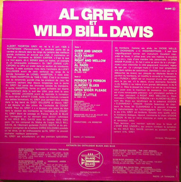 Al Grey Et Wild Bill Davis : Al Grey Et Wild Bill Davis (LP)