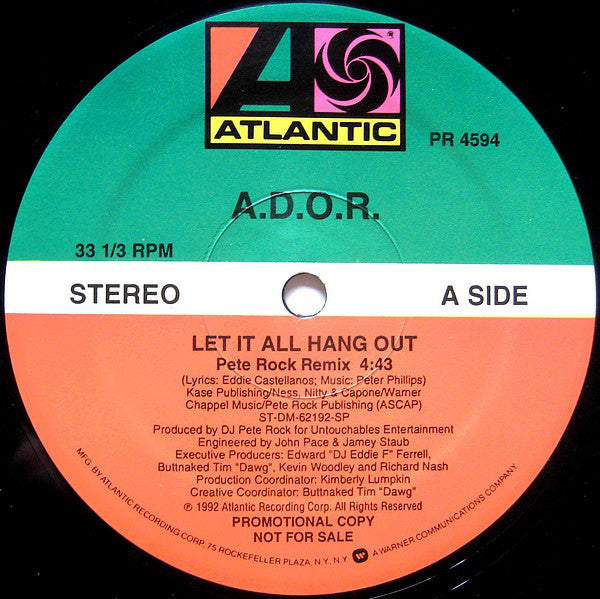 A.D.O.R. : Let It All Hang Out (12", Promo)