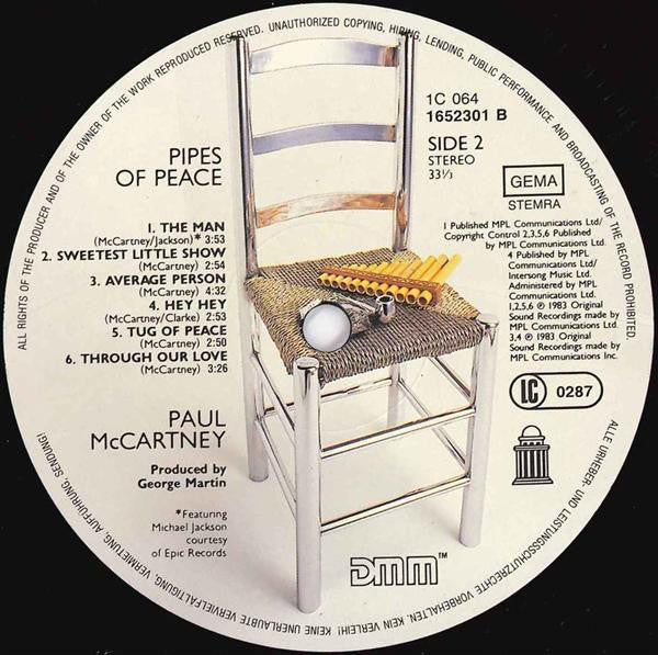 Paul McCartney : Pipes Of Peace (LP, Album, Gat)