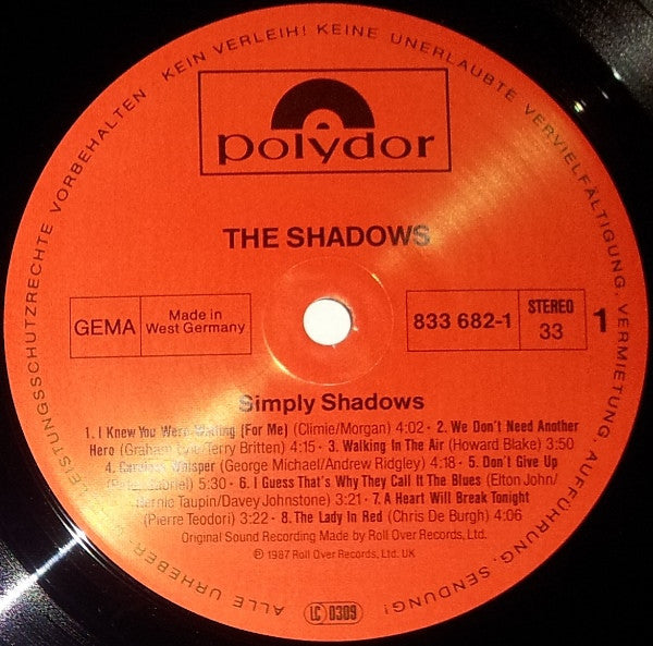 The Shadows : Simply Shadows (LP, Album)