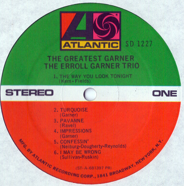 Erroll Garner : The Greatest Garner (LP, Album, RE, PR )