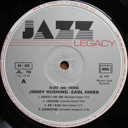 Earl Hines, Jimmy Rushing : Blues And Things (LP, Album, RE)