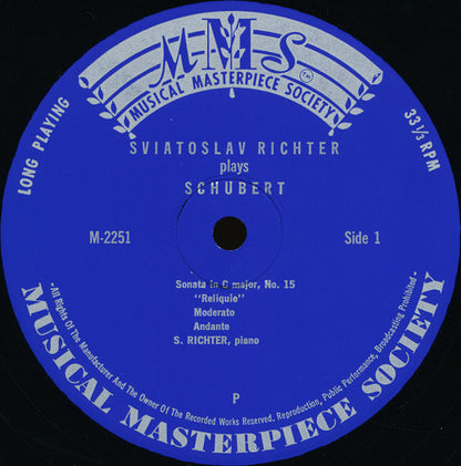 Sviatoslav Richter : Richter Spielt Schubert (LP)