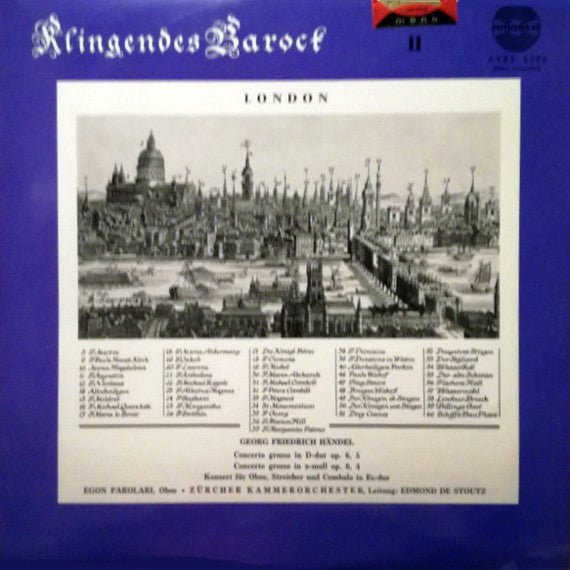 Edmond De Stoutz, Zürcher Kammerorchester, Egon Parolari, Georg Friedrich Händel : Klingendes Barock 11 - London (2) (LP)