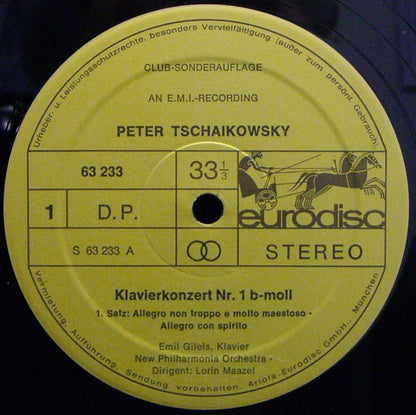 Pyotr Ilyich Tchaikovsky, Emil Gilels, New Philharmonia Orchestra, Lorin Maazel : Klavierkonzert Nr. 1 B-Moll (LP, Club, S/Edition)