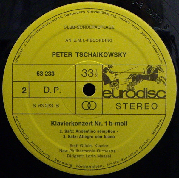 Pyotr Ilyich Tchaikovsky, Emil Gilels, New Philharmonia Orchestra, Lorin Maazel : Klavierkonzert Nr. 1 B-Moll (LP, Club, S/Edition)