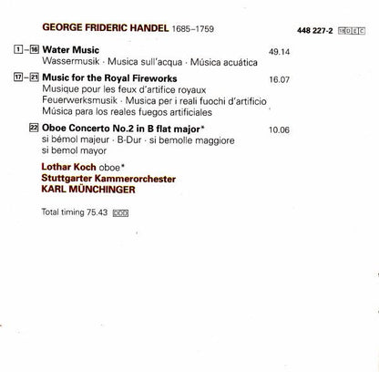 Georg Friedrich Händel : Stuttgarter Kammerorchester / Karl Münchinger : Wassermusik · Feuerwerksmusik (CD)