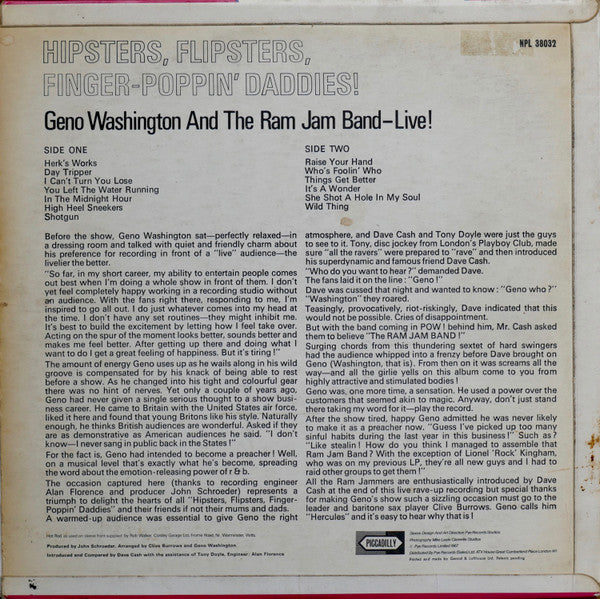 Geno Washington & The Ram Jam Band : Hipsters, Flipsters, Finger-Poppin' Daddies (LP)