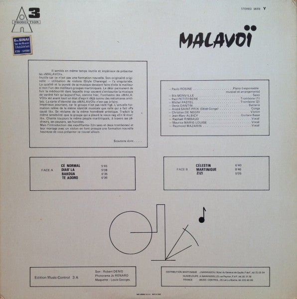 Malavoi : Malavoi (LP, Album, Gat)