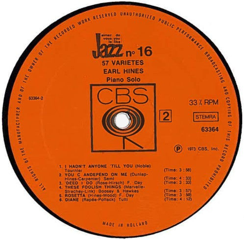 Earl Hines : 57 Varieties (LP, Comp, RE)