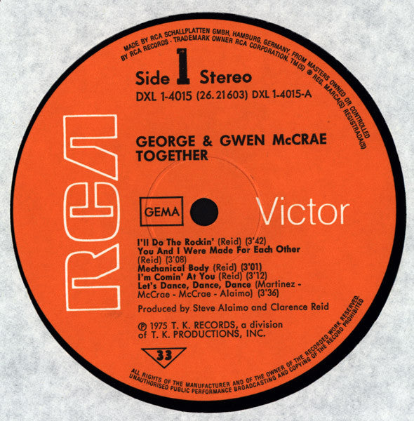 George McCrae & Gwen McCrae : Together (LP, Album)