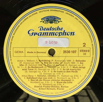 Dietrich Fischer-Dieskau, Aribert Reimann - Arnold Schoenberg • Anton Webern • Alban Berg : Lieder Der Neuen Wiener Schule . Songs Of The New Vienna School (LP)