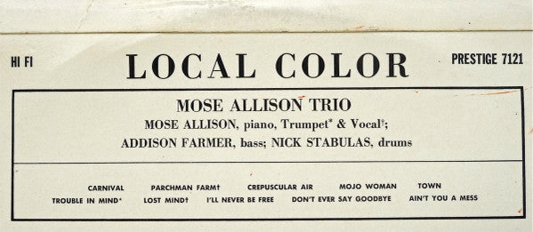 Mose Allison : Local Color (LP, Album)