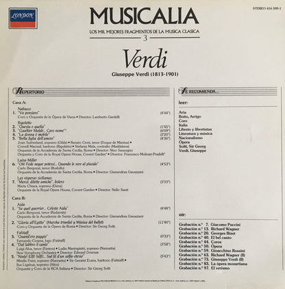 Various : Musicalia 3. Verdi (LP, Comp)