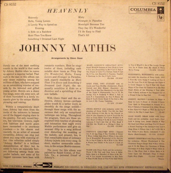 Johnny Mathis : Heavenly (LP, Album)
