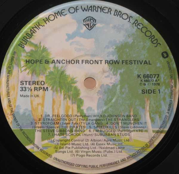 Various : Hope & Anchor Front Row Festival (2xLP, Gat)