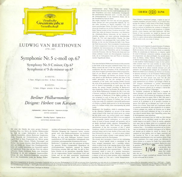 Ludwig van Beethoven - Berliner Philharmoniker ‧ Herbert von Karajan : Symphonie Nr.5 (LP, RP)