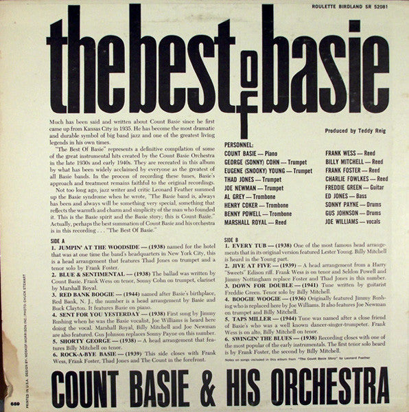 Count Basie Orchestra : The Best Of Basie (LP, Album)