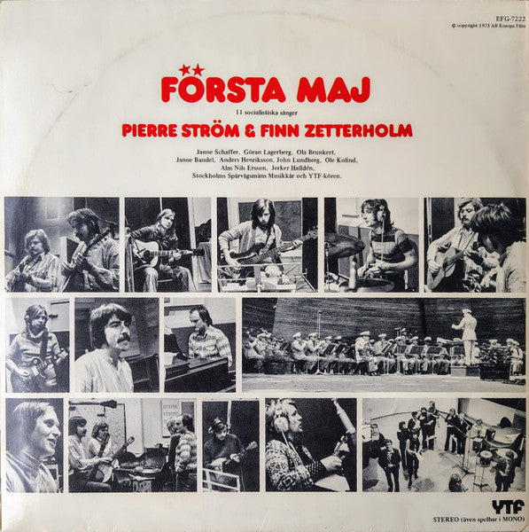 Pierre Ström & Finn Zetterholm : Första Maj (11 Socialistiska Sånger) (LP, Album)
