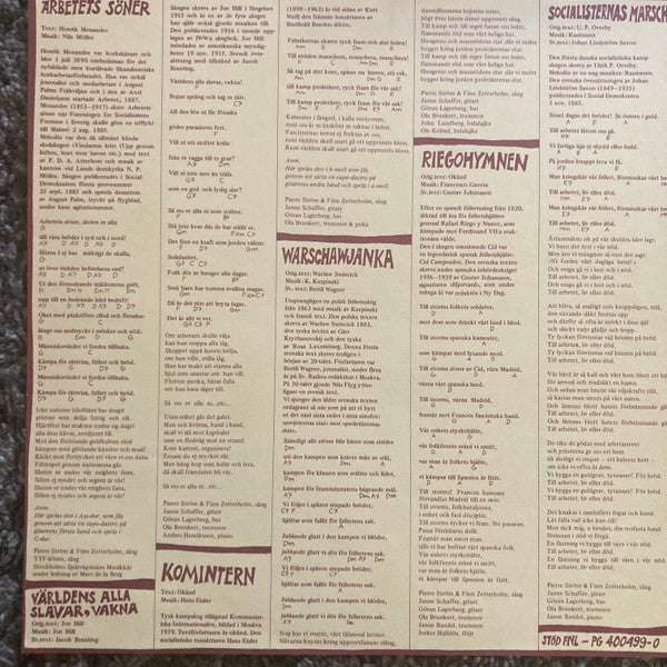 Pierre Ström & Finn Zetterholm : Första Maj (11 Socialistiska Sånger) (LP, Album)